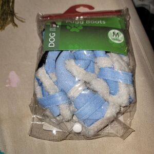 Blue and White Dog Boots